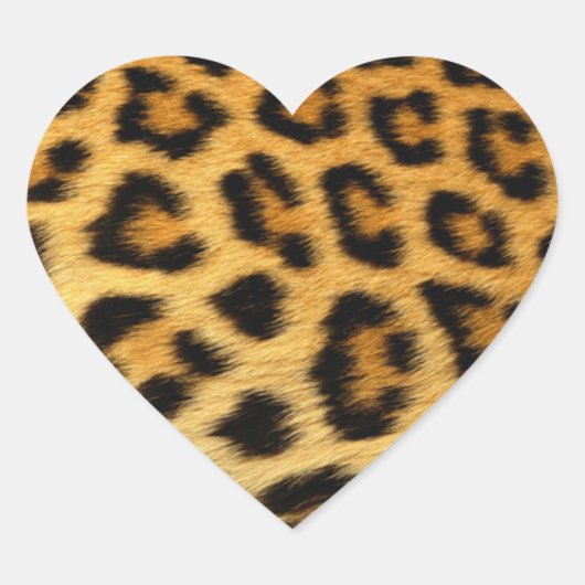 Leopard Print Hart Sticker (Voorkant)