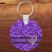 Leopard Print Heart Keychain (Voorkant)