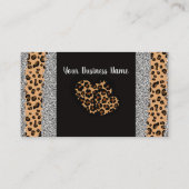 Leopard Print Heart Visitekaartje (Achterkant)