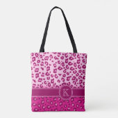 Leopard print hot roze monogram dierenprint tas (Achterkant)
