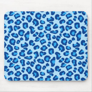 Leopard Print in Light Chambray tot Dark Denim Blu Muismat