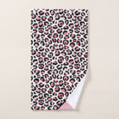 Leopard Print in roze wit en zwart met monogram Bad Handdoek (Handdoek)