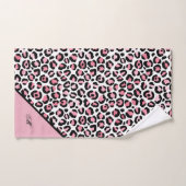 Leopard Print in roze wit en zwart met monogram Bad Handdoek (Handdoek)