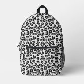 Leopard Print in zwart-wit met grijs Bedrukte Rugzak (Voorkant)