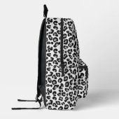 Leopard Print in zwart-wit met grijs Bedrukte Rugzak (Links)