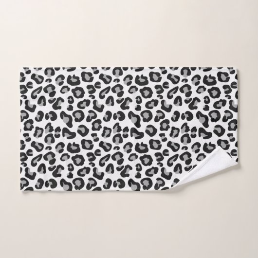 Leopard Print in zwart-wit met grijs / grijs Bad Handdoek (Handdoek)