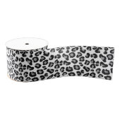 Leopard Print in zwart-wit met grijs / grijs Grosgrain Lint (Spoel)