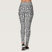 Leopard Print in zwart-wit met grijs / grijs Leggings (Achterkant)