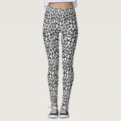 Leopard Print in zwart-wit met grijs / grijs Leggings (Voorkant)