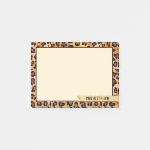 Leopard Print Jouw naam toevoegen rand Post-it® Notes