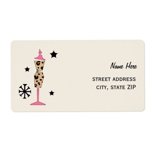 Leopard Print Jurk Formulier Verzendlabels Etiket (Voorkant)