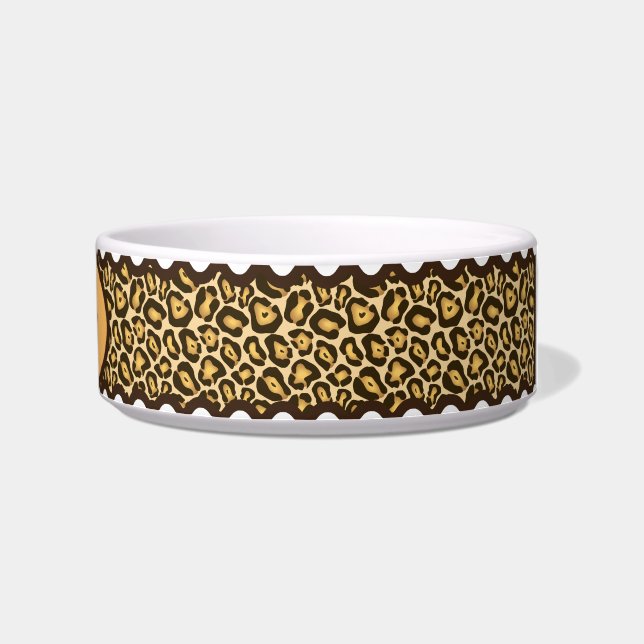 Leopard Print Kat Pet Bowls Voerbakje (Rechts)