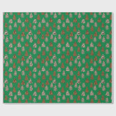 Leopard Print kerstbomen groen Cadeaupapier (Vlak)
