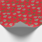 Leopard Print Kerstred Cadeaupapier (Hoek)