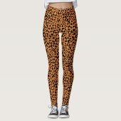 Leopard Print kies je eigen achtergrondkleur Leggings (Voorkant)