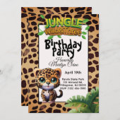 Leopard Print Kitty Cat Wild & Drie Verjaardag 🐆 Kaart (Voorkant / Achterkant)