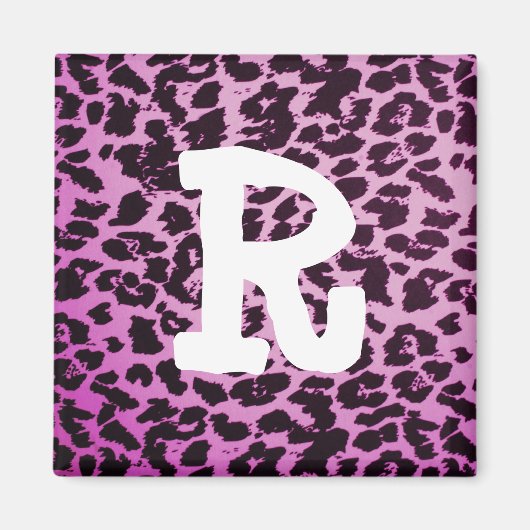 Leopard Print Letter Magnet Magneet (Voorkant)