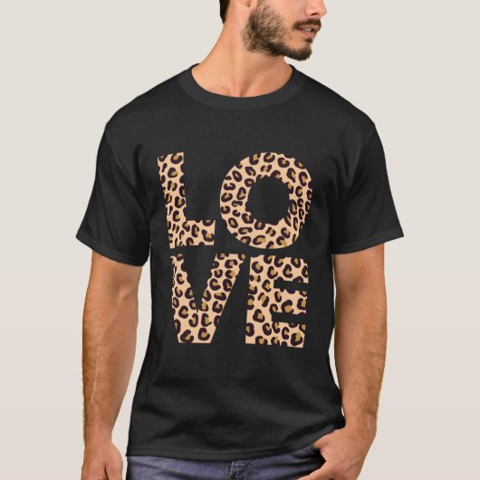 Leopard Print Liefde Hart Gift Cool Leopard Gift T-shirt (Voorkant)