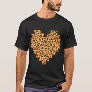 Leopard Print Liefde Hart Gift Cool Leopard Gift T-shirt