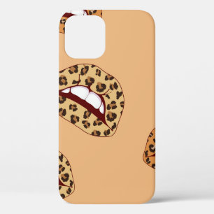 Leopard print lippen naadloos patroon, cheetah lip iPhone 12 hoesje