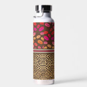 Leopard Print Lips Kisses Personalized Waterfles (Rechts)