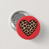Leopard Print Love Ronde Button 3,2 Cm (Voorkant /achterkant)
