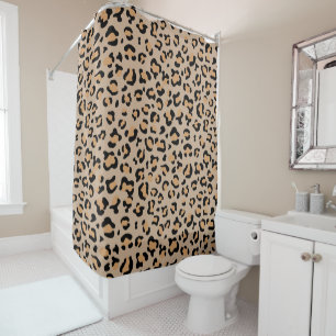 Leopard Print, luipspuiten, bruine luipaard Douchegordijn