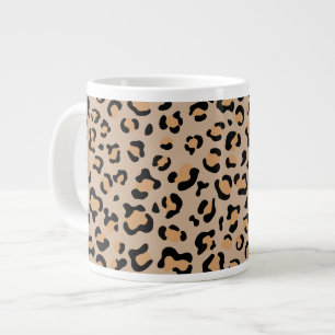 Leopard Print, luipspuiten, bruine luipaard Extra Grote Beker