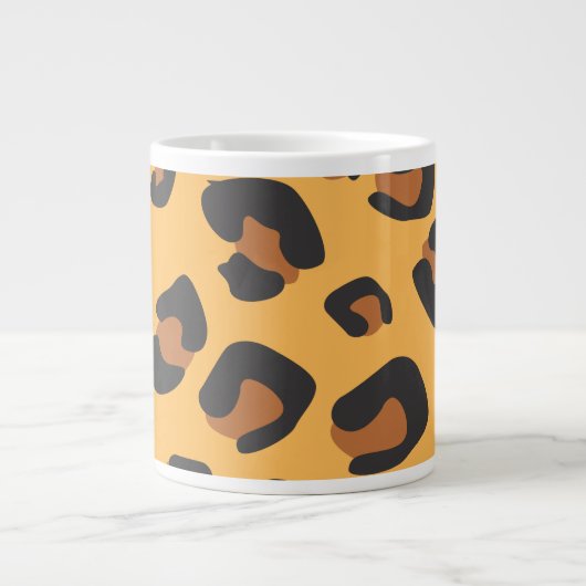 Leopard Print, luipspuiten, bruine luipaard Extra Grote Mok (Voorkant)