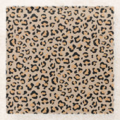 Leopard Print, luipspuiten, bruine luipaard Glazen Onderzetter (Voorkant)