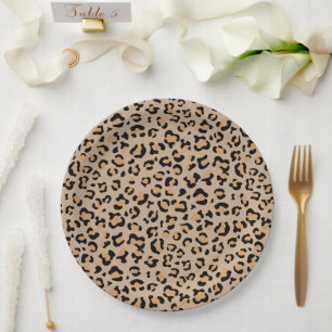 Leopard Print, luipspuiten, bruine luipaard Papieren Bordje