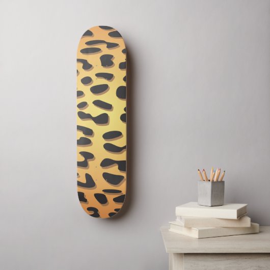Leopard Print, luipspuiten, bruine luipaard Skateboard (Muurkunst)