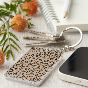 Leopard Print, luipspuiten, bruine luipaard Sleutelhanger