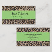 Leopard Print, luipspuiten, bruine luipaard Visitekaartje (Voorkant / Achterkant)