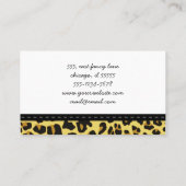 Leopard Print, luipspuiten, bruine luipaard Visitekaartje (Achterkant)