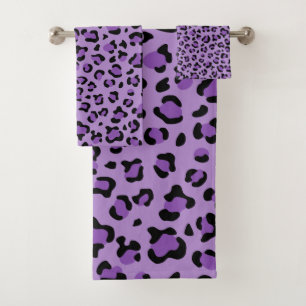 Leopard Print, luipspuiten, Paarse luipaard Bad Handdoek