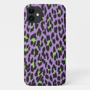 Leopard Print, luipspuiten, Paarse luipaard iPhone 11 Hoesje