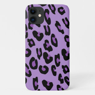 Leopard Print, luipspuiten, Paarse luipaard iPhone 11 Hoesje