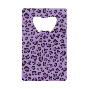 Leopard Print, luipspuiten, Paarse luipaard Kredietkaart Flessenopener