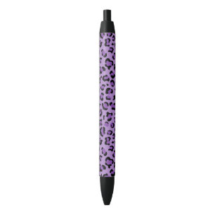 Leopard Print, luipspuiten, Paarse luipaard Zwarte Inkt Pen