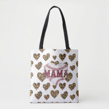 Leopard Print Mama Heart Canvas tas | trendy dier