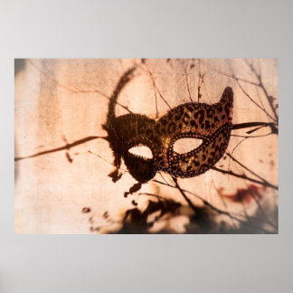 leopard print maschera poster bronzen tint