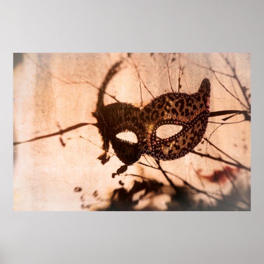 leopard print maschera poster bronzen tint (Voorkant)