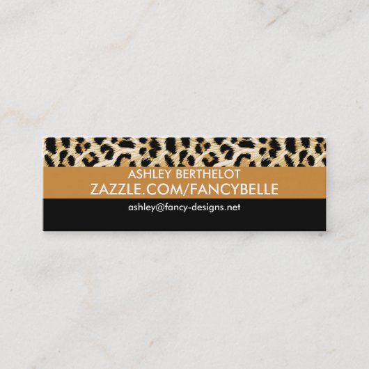 Leopard Print Mini Visitekaartje (Voorkant)
