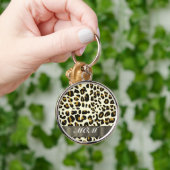 Leopard print moeder tekst sleutelhanger (Hand)