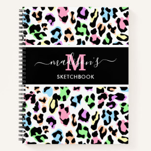 Leopard Print Monogram Artiest Sketchbook Notitieboek