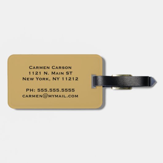 Leopard Print Monogram Bagagelabel (Achterkant horizontaal)