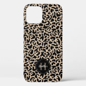 Leopard Print Monogram Case-Mate iPhone Case (Achterkant)