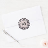 Leopard Print Monogram Classic Pink Oerwoud Party Ronde Sticker (Envelop)