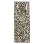 Leopard Print Monogram INITIAAL Chic Animal Wijn Cadeautas (Achterkant)